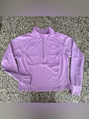 Light Purple Half-Zip Pullover Hoodie for Women